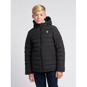 U.S. POLO ASSN. Boy's Lightweight Quilt Hooded Puffer Jacket in Black Size: 7-8 Years Black 7-8 Years U.S. POLO ASSN. Boy's Lightweight Quilt Hooded Puffer Jacket in Black Size: 7-8 Years Black 7-8 Years
