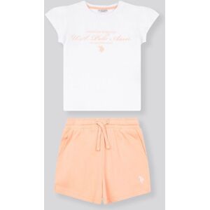 U.S. POLO ASSN. Women's Script Graphic T-Shirt & Sweat Short Set in Peach Size: 14-15 Years Peach 14-15 Years U.S. POLO ASSN. Women's Script Graphic T-Shirt & Sweat Short Set in Peach Size: 14-15 Years Peach 14-15 Years