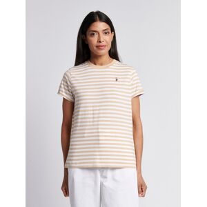 U.S. POLO ASSN. Women's Stripe Crew Neck T-Shirt in Grey Size: Small Grey S U.S. POLO ASSN. Women's Stripe Crew Neck T-Shirt in Grey Size: Small Grey S