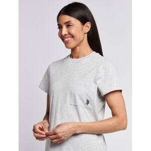 U.S. POLO ASSN. Women's Crew Neck Pocket T-Shirt in Light Grey Size: Large Light Grey L U.S. POLO ASSN. Women's Crew Neck Pocket T-Shirt in Light Grey Size: Large Light Grey L