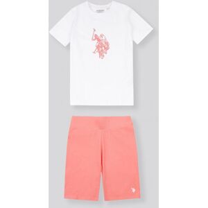 U.S. POLO ASSN. Women's Print T-Shirt & Jersey Short Set in White Size: 15-16 Years White 15-16 Years U.S. POLO ASSN. Women's Print T-Shirt & Jersey Short Set in White Size: 15-16 Years White 15-16 Years