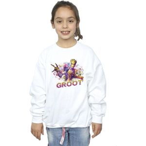 Marvel Girl's Guardians Of The Galaxy Abstract Groot Sweatshirt in White Size: 12-13 Years White 12-13 Years Marvel Girl's Guardians Of The Galaxy Abstract Groot Sweatshirt in White Size: 12-13 Years White 12-13 Years