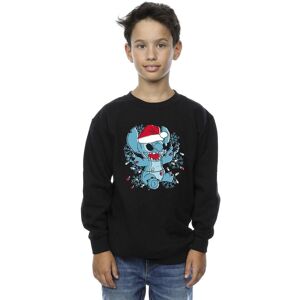 Disney Boy's Lilo & Stitch Christmas Lights Sketch Sweatshirt in Black Size: 9 Years Black 9 Years Disney Boy's Lilo & Stitch Christmas Lights Sketch Sweatshirt in Black Size: 9 Years Black 9 Years