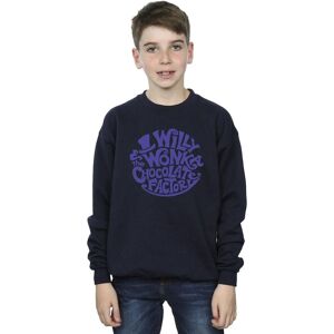 Absolute Cult Willy Wonka & The Chocolate Factory Navy Blue Sweatshirt - Sweatshirt Absolute Cult Willy Wonka & The Chocolate Factory Navy Blue Sweatshirt - Sweatshirt
