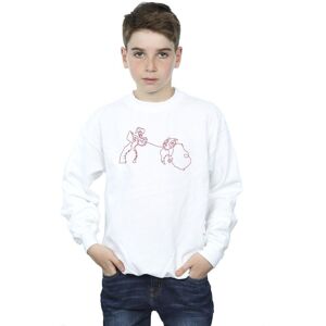 Disney Boy's Lady & The Tramp Spaghetti Outline Sweatshirt in White Size: 12-13 Years White 12-13 Years Disney Boy's Lady & The Tramp Spaghetti Outline Sweatshirt in White Size: 12-13 Years White 12-13 Years