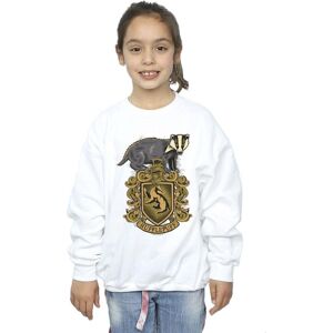 Harry Potter Girl's Hufflepuff Sketch Crest Sweatshirt in White Size: 7-8 Years White 7-8 Years Harry Potter Girl's Hufflepuff Sketch Crest Sweatshirt in White Size: 7-8 Years White 7-8 Years
