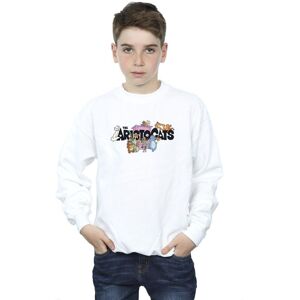 Disney Boy's The Aristocats Music Logo Sweatshirt in White Size: 9 Years White 9 Years Disney Boy's The Aristocats Music Logo Sweatshirt in White Size: 9 Years White 9 Years