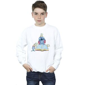 Disney Boy's Lilo & Stitch Reading A Book Sweatshirt in White Size: 5-6 Years White 5-6 Years Disney Boy's Lilo & Stitch Reading A Book Sweatshirt in White Size: 5-6 Years White 5-6 Years