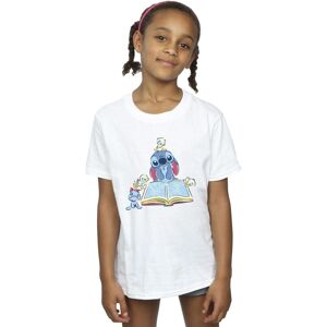 Disney Girl's Lilo & Stitch Reading A Book Cotton T-Shirt in White Size: 9 Years White 9 Years Disney Girl's Lilo & Stitch Reading A Book Cotton T-Shirt in White Size: 9 Years White 9 Years