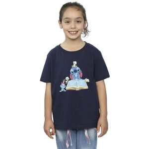 Disney Girl's Lilo & Stitch Reading A Book Cotton T-Shirt in Navy Size: 7-8 Years Navy 7-8 Years Disney Girl's Lilo & Stitch Reading A Book Cotton T-Shirt in Navy Size: 7-8 Years Navy 7-8 Years