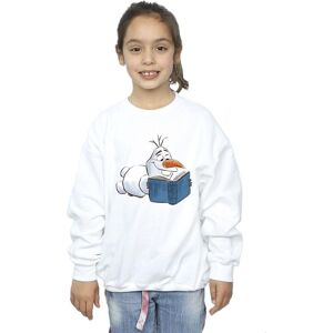 Disney Girl's Frozen Olaf Reading Sweatshirt in White Size: 9 Years White 9 Years Disney Girl's Frozen Olaf Reading Sweatshirt in White Size: 9 Years White 9 Years