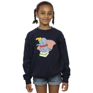 Disney Girl's Dumbo Sitting On Books Sweatshirt in Navy Size: 12-13 Years Navy 12-13 Years Disney Girl's Dumbo Sitting On Books Sweatshirt in Navy Size: 12-13 Years Navy 12-13 Years
