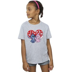 Disney Girl's Lilo & Stitch Hearts Cotton T-Shirt in Grey Size: 7-8 Years Grey 7-8 Years Disney Girl's Lilo & Stitch Hearts Cotton T-Shirt in Grey Size: 7-8 Years Grey 7-8 Years