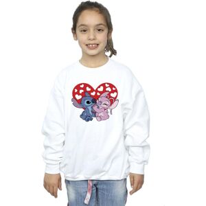 Disney Girl's Lilo & Stitch Hearts Sweatshirt in White Size: 5-6 Years White 5-6 Years Disney Girl's Lilo & Stitch Hearts Sweatshirt in White Size: 5-6 Years White 5-6 Years