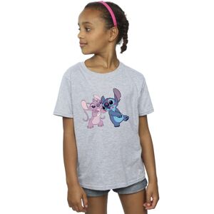 Disney Girl's Lilo & Stitch Kisses Cotton T-Shirt in Grey Size: 12-13 Years Grey 12-13 Years Disney Girl's Lilo & Stitch Kisses Cotton T-Shirt in Grey Size: 12-13 Years Grey 12-13 Years