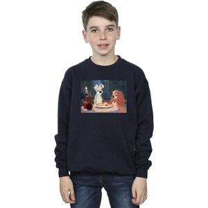 Disney Boy's Lady & The Tramp Spaghetti Photo Sweatshirt in Navy Size: 12-13 Years Navy 12-13 Years Disney Boy's Lady & The Tramp Spaghetti Photo Sweatshirt in Navy Size: 12-13 Years Navy 12-13 Years
