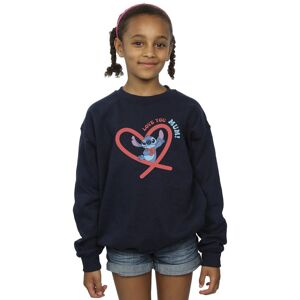Disney Girl's Lilo & Stitch Love You Mum Sweatshirt in Navy Size: 7-8 Years Navy 7-8 Years Disney Girl's Lilo & Stitch Love You Mum Sweatshirt in Navy Size: 7-8 Years Navy 7-8 Years