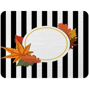 Benjamin Tate Design Black Stripes Autumn Leaves Blanket in Natural Size: 120 cm x 150 cm Natural 120 cm x 150 cm Benjamin Tate Design Black Stripes Autumn Leaves Blanket in Natural Size: 120 cm x 150 cm Natural 120 cm x 150 cm