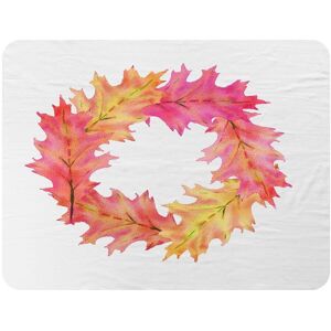 Benjamin Tate Design Pink & Orange Autumn Reath Blanket in Natural Size: 120 cm x 150 cm Natural 120 cm x 150 cm Benjamin Tate Design Pink & Orange Autumn Reath Blanket in Natural Size: 120 cm x 150 cm Natural 120 cm x 150 cm