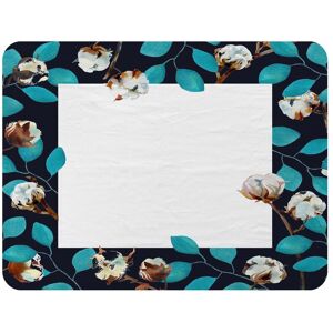 Benjamin Tate Design Watercolour Blue Leaf Frame Blanket in Natural Size: 120 cm x 150 cm Natural 120 cm x 150 cm Benjamin Tate Design Watercolour Blue Leaf Frame Blanket in Natural Size: 120 cm x 150 cm Natural 120 cm x 150 cm