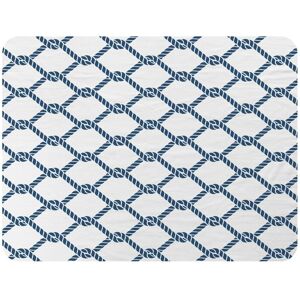 Benjamin Tate Design Navy Chainlink Rope Blanket in Natural Size: 120 cm x 150 cm Natural 120 cm x 150 cm Benjamin Tate Design Navy Chainlink Rope Blanket in Natural Size: 120 cm x 150 cm Natural 120 cm x 150 cm