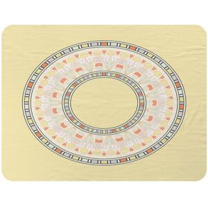 Benjamin Tate Design Yellow Circle Ornament Round Frame Blanket in Natural Size: 120 cm x 150 cm Natural 120 cm x 150 cm Benjamin Tate Design Yellow Circle Ornament Round Frame Blanket in Natural Size: 120 cm x 150 cm Natural 120 cm x 150 cm