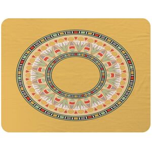 Benjamin Tate Design Orange Circle Ornament Round Frame Blanket in Natural Size: 120 cm x 150 cm Natural 120 cm x 150 cm Benjamin Tate Design Orange Circle Ornament Round Frame Blanket in Natural Size: 120 cm x 150 cm Natural 120 cm x 150 cm