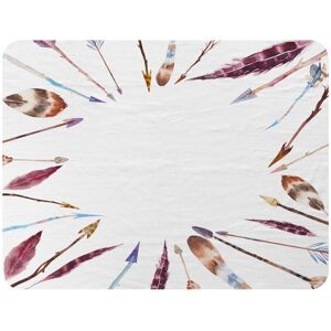 Benjamin Tate Design Watercolor Boho Chic With Feathers & Arrows Blanket in Natural Size: 120 cm x 150 cm Natural 120 cm x 150 cm Benjamin Tate Design Watercolor Boho Chic With Feathers & Arrows Blanket in Natural Size: 120 cm x 150 cm Natural 120 cm x 150 cm