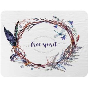 Benjamin Tate Design Watercolor Boho Wreath Blanket in Natural Size: 120 cm x 150 cm Natural 120 cm x 150 cm Benjamin Tate Design Watercolor Boho Wreath Blanket in Natural Size: 120 cm x 150 cm Natural 120 cm x 150 cm