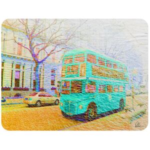 Benjamin Tate Design London Bus Green Front Blanket in Natural Size: 120 cm x 150 cm Natural 120 cm x 150 cm Benjamin Tate Design London Bus Green Front Blanket in Natural Size: 120 cm x 150 cm Natural 120 cm x 150 cm