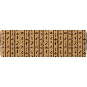 Benjamin Tate Design Eye Of Horus Pharaoh Flowers Pyramid Bird Ankh Runner Rug in Natural Size: 67 cm x 230 cm Natural 67 cm x 230 cm Benjamin Tate Design Eye Of Horus Pharaoh Flowers Pyramid Bird Ankh Runner Rug in Natural Size: 67 cm x 230 cm Natural 67 cm x 230 cm