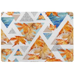 Benjamin Tate Design Autumn Geometrics With Maple Leaves Rug in Natural Size: Large Natural Large Benjamin Tate Design Autumn Geometrics With Maple Leaves Rug in Natural Size: Large Natural Large