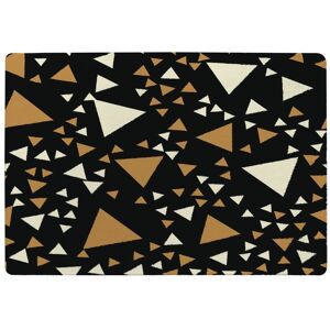Benjamin Tate Design Triangles On Black Rug in Natural Size: Large Natural Large Benjamin Tate Design Triangles On Black Rug in Natural Size: Large Natural Large