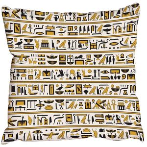 Benjamin Tate Design Egyptian hieroglyphs yellow-black (Outdoor Cushion) Multicolor Benjamin Tate Design Egyptian hieroglyphs yellow-black (Outdoor Cushion) Multicolor