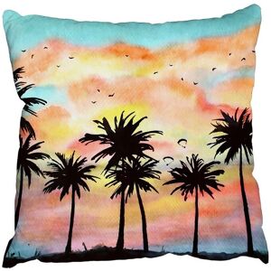 Benjamin Tate Design Cushions - Palm Trees at Sunset (Cushion) Multicolor Benjamin Tate Design Cushions - Palm Trees at Sunset (Cushion) Multicolor
