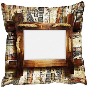 Benjamin Tate Design Cushions - Rustic Egyptian Wooden Frame (Cushion) Multicolor Benjamin Tate Design Cushions - Rustic Egyptian Wooden Frame (Cushion) Multicolor