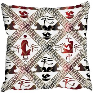 Benjamin Tate Design Cushions - Egyptian Hieroglyphs in Red & Black (Cushion) Multicolor Benjamin Tate Design Cushions - Egyptian Hieroglyphs in Red & Black (Cushion) Multicolor