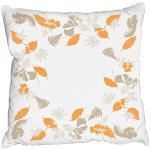 Benjamin Tate Design Cushions - Orange & Grey Autumn Leaves (Cushion) Multicolor Benjamin Tate Design Cushions - Orange & Grey Autumn Leaves (Cushion) Multicolor