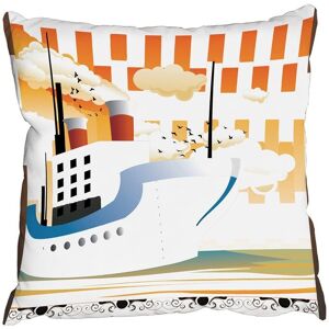 Benjamin Tate Design Cushions - Art Deco Ship (Cushion) Multicolor Benjamin Tate Design Cushions - Art Deco Ship (Cushion) Multicolor