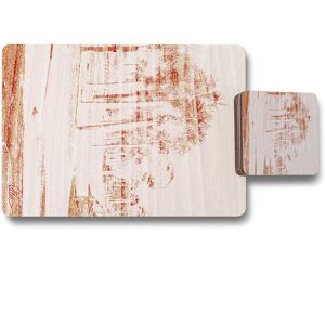 Benjamin Tate Design bronze palm placemat coaster set in Natural Natural Benjamin Tate Design bronze palm placemat coaster set in Natural Natural