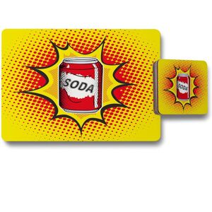 Benjamin Tate Design drink soda fast food vector illustration in pop art retro style placemat coaster set in Natural Natural Benjamin Tate Design drink soda fast food vector illustration in pop art retro style placemat coaster set in Natural Natural