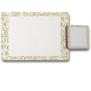 Benjamin Tate Design egyptian hieroglyphs golden border placemat coaster set in Natural Natural Benjamin Tate Design egyptian hieroglyphs golden border placemat coaster set in Natural Natural