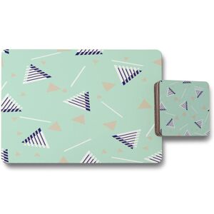 Benjamin Tate Design geometric triangle stripes placemat coaster set in Natural Natural Benjamin Tate Design geometric triangle stripes placemat coaster set in Natural Natural