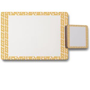 Benjamin Tate Design golden egyptian border placemat coaster set in Natural Natural Benjamin Tate Design golden egyptian border placemat coaster set in Natural Natural