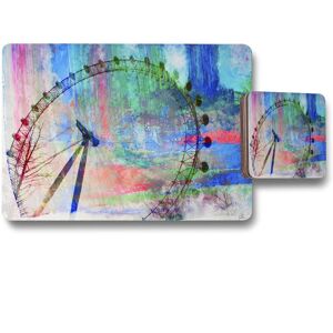 Benjamin Tate Design london eye placemat coaster set in Natural Natural Benjamin Tate Design london eye placemat coaster set in Natural Natural