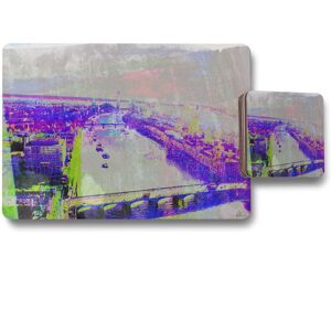 Benjamin Tate Design london eye view placemat coaster set in Natural Natural Benjamin Tate Design london eye view placemat coaster set in Natural Natural