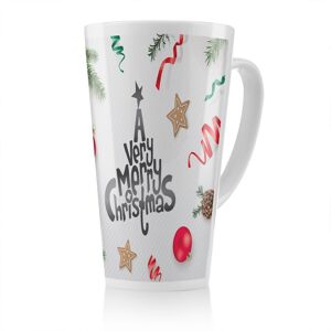 Benjamin Tate Design Christmas Greeting Design Dining Latte Mug in Natural Size: 100 cm Natural 100 cm Benjamin Tate Design Christmas Greeting Design Dining Latte Mug in Natural Size: 100 cm Natural 100 cm