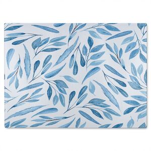 Benjamin Tate Design Watercolour Blue Branches With Leaves Glass Chopping Board in Natural Natural Benjamin Tate Design Watercolour Blue Branches With Leaves Glass Chopping Board in Natural Natural