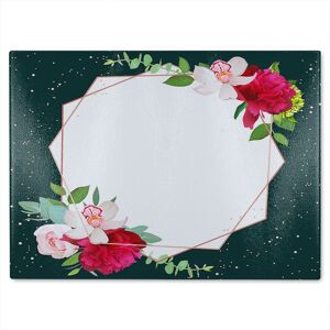 Benjamin Tate Design Bright Flowers Dark Glass Chopping Board in Natural Natural Benjamin Tate Design Bright Flowers Dark Glass Chopping Board in Natural Natural