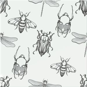 Benjamin Tate Design Sketch Of Scarab Beetle May Bug Bee & Dragonfly Splash Back in Natural Natural Benjamin Tate Design Sketch Of Scarab Beetle May Bug Bee & Dragonfly Splash Back in Natural Natural